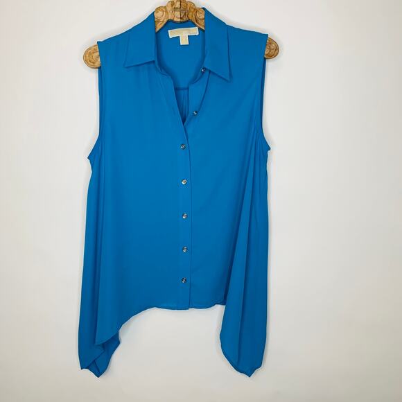 Michael Michael Kors Turquoise Shark Hem Swing Top Sz Medium - Picture 1 of 3